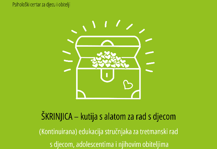 Naslovna slika: Edukacija "ŠKRINJICA Kontinuirana edukacija stručnjaka za tretmanski rad s djecom, mladima i njihovim bite...